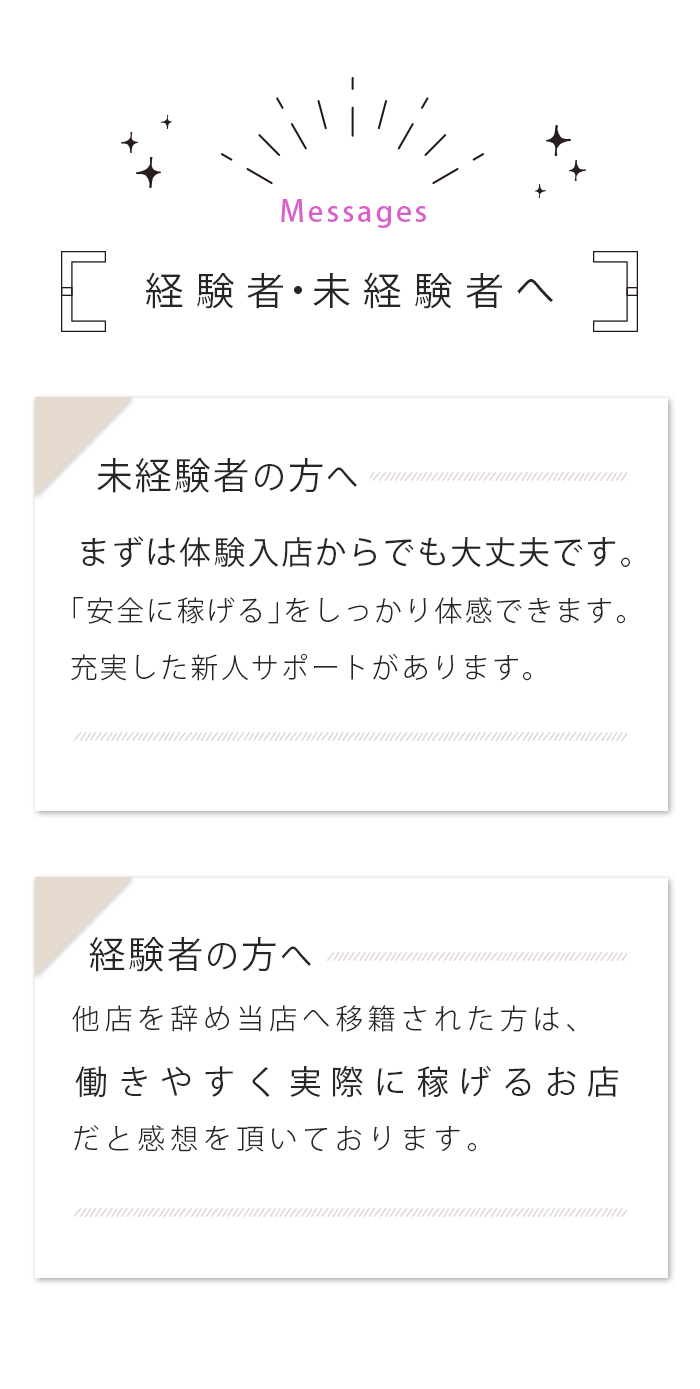 経験者・未経験者